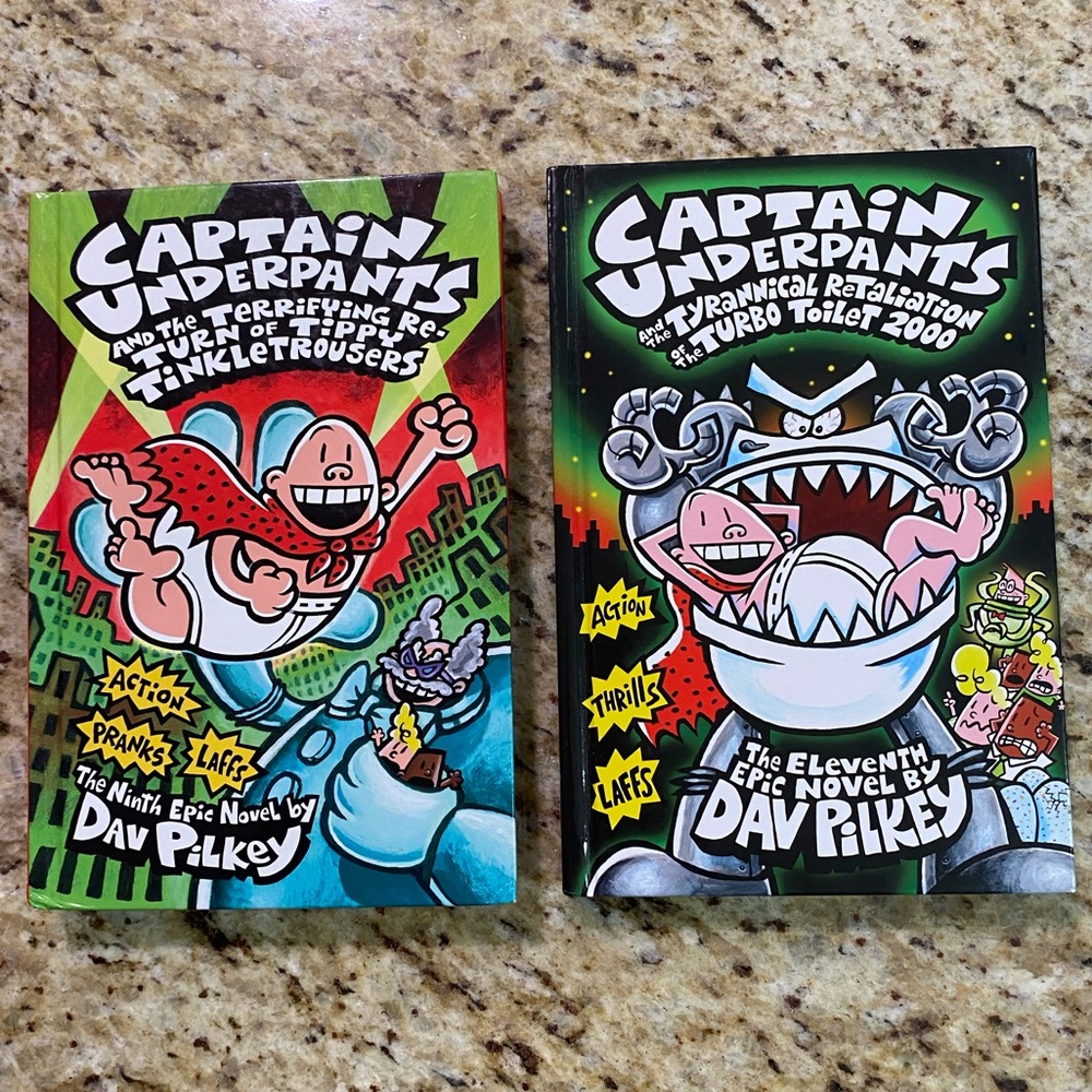 3 Pc Bundle Captain Underpants Dav Pilkey Hardback Books
